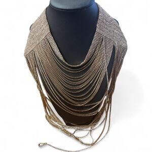 Gold and silver rhinestone choker